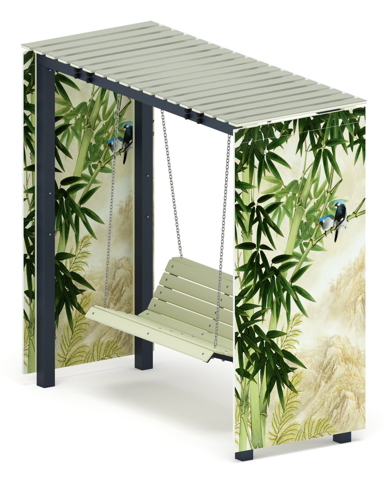 Пергола с качелями (Бамбук) МФ 78.06.01-02 /с поликарбонатом/