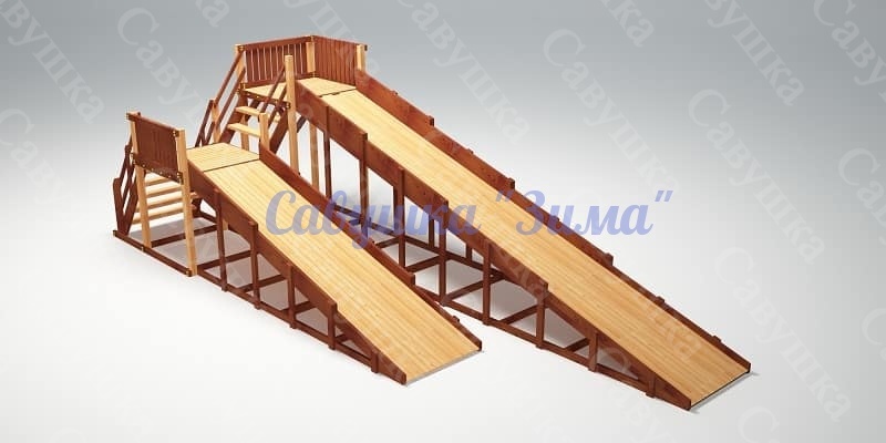 Зимняя деревянная игровая горка Савушка "Зима" - 7