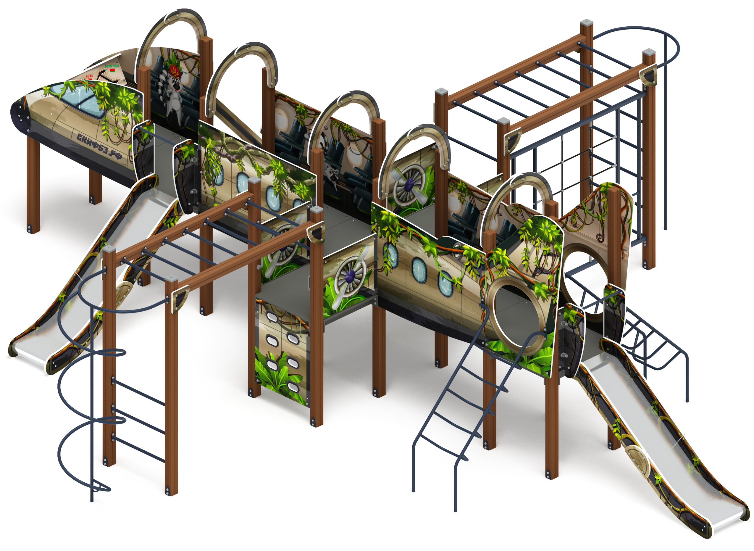 АЭРОПЛАН детский игровой комплекс ДИК 2.03.4.04-02 (H=1200)