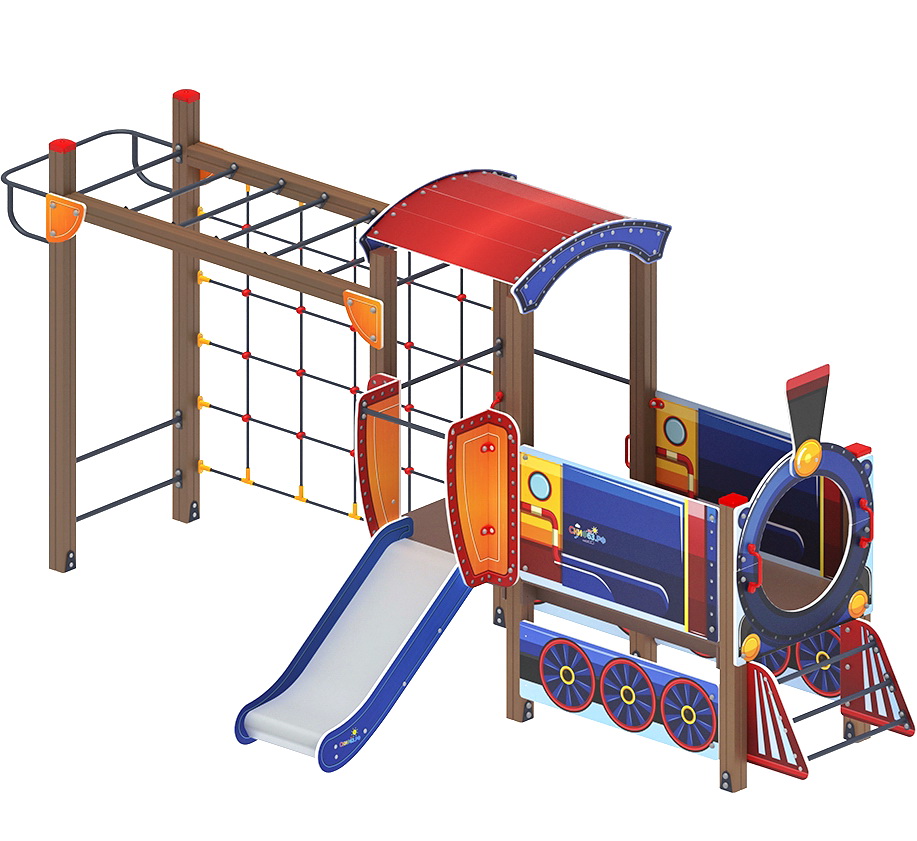 ПАРОВОЗИК (синий) детский игровой комплекс ДИК 1.03.5.04-01 (H=750)