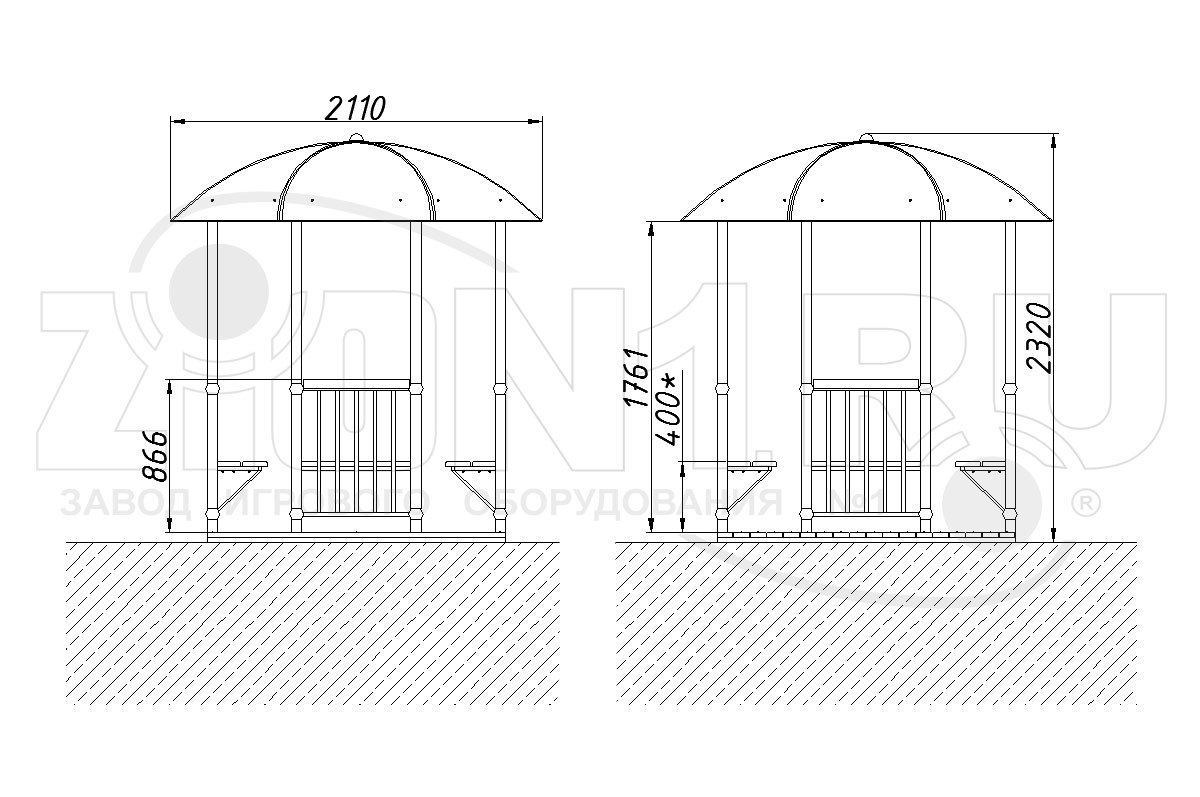 Беседка металлическая ZION Романтика (СП109)