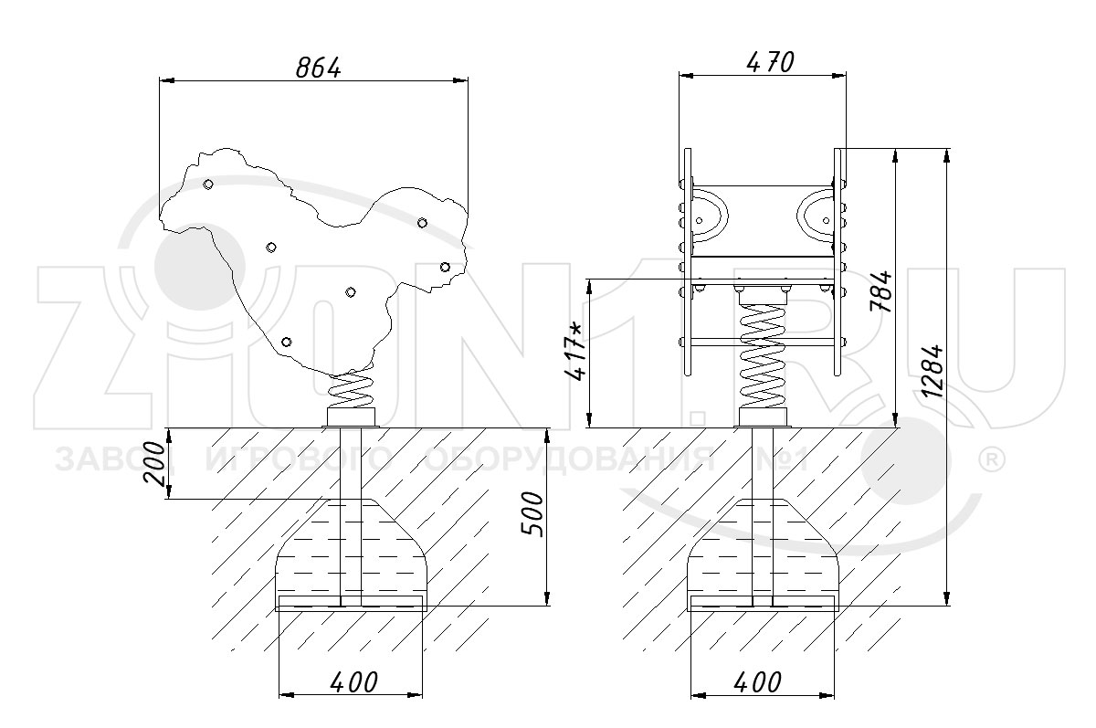Качалка на пружине ZION Лошадка У1 (КЧ078)
