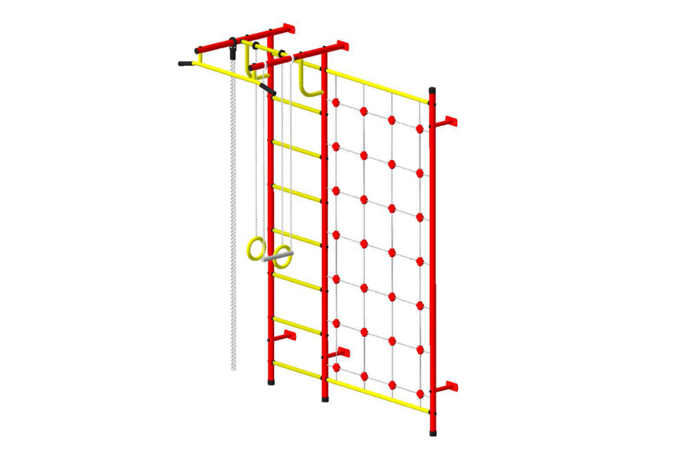 Детская шведская стенка Пионер С3СМ бело/серый