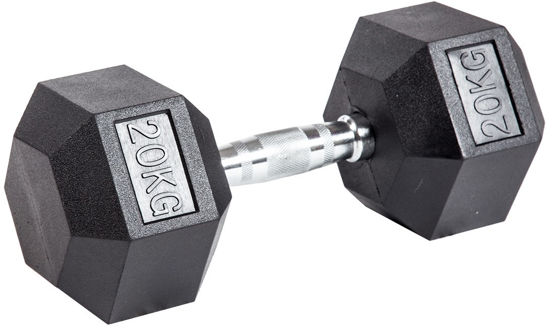 Гантель гексагональная обрезиненная 20 кг