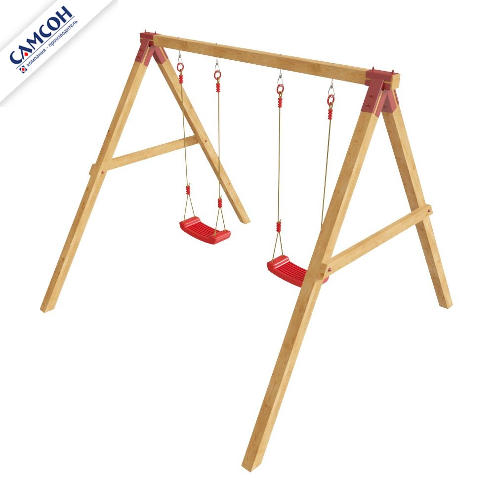 Уличные деревянные качели КОНГО Самсон (покрытие: масло сосна, венге)