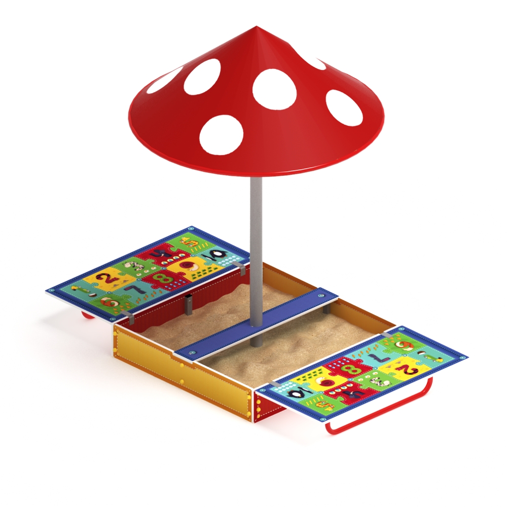 Песочница АРИФМЕТИКА с крышкой и грибком ИО 5.01.10-03