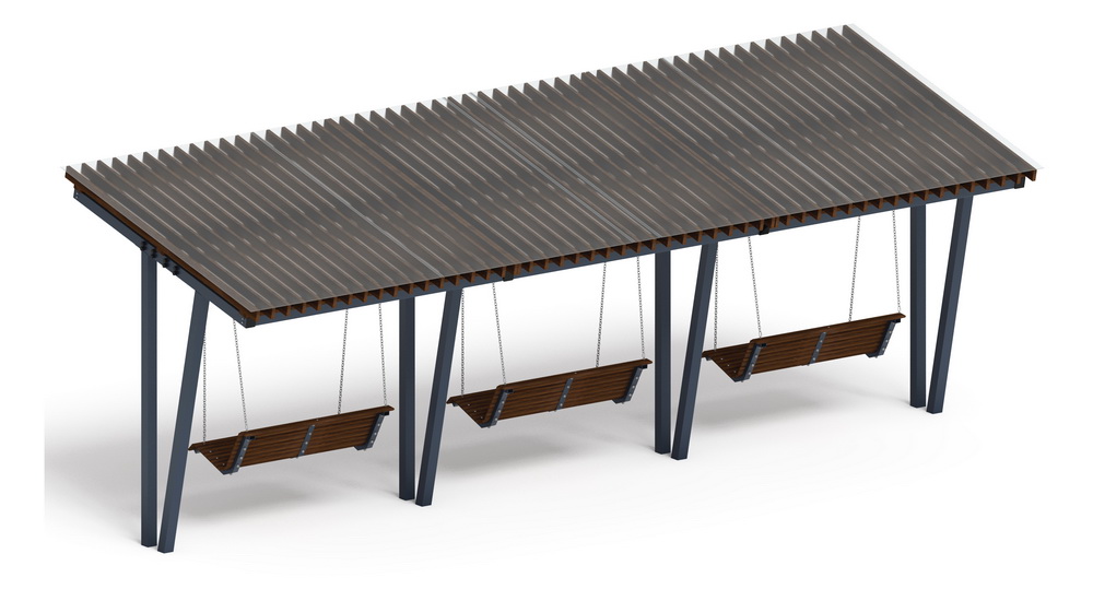Пергола Тент с качелями (наклонная) МФ 78.03.03 /с поликарбонатом/