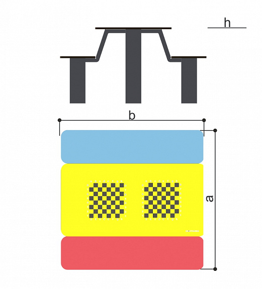 Стол со скамьями с рисунком «Шахматы» (детский) Romana 302.35.00-01