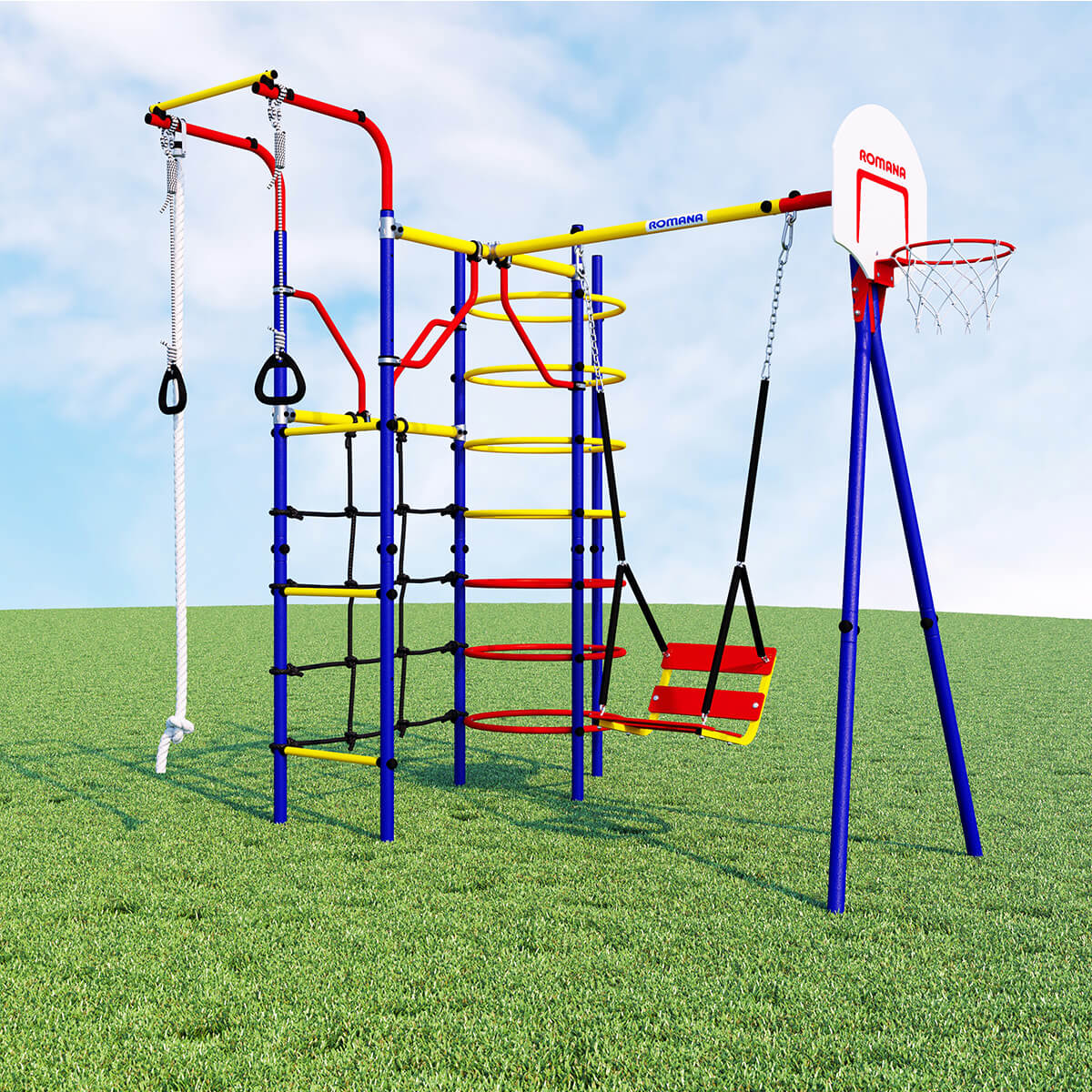 Детский спортивный комплекс для дачи Romana КОСМОДРОМ, цепные качели