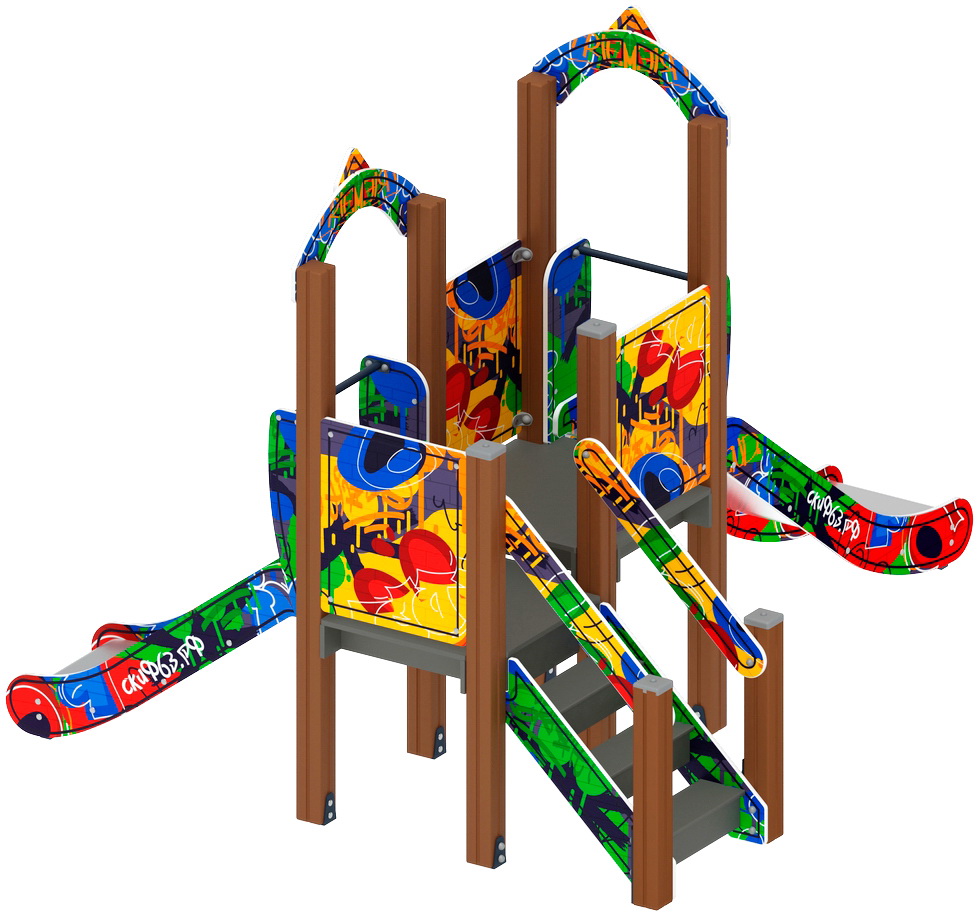 КАРАПУЗ (Граффити) детский игровой комплекс ДИК 1.001.07-03 (Н=750 H=900)