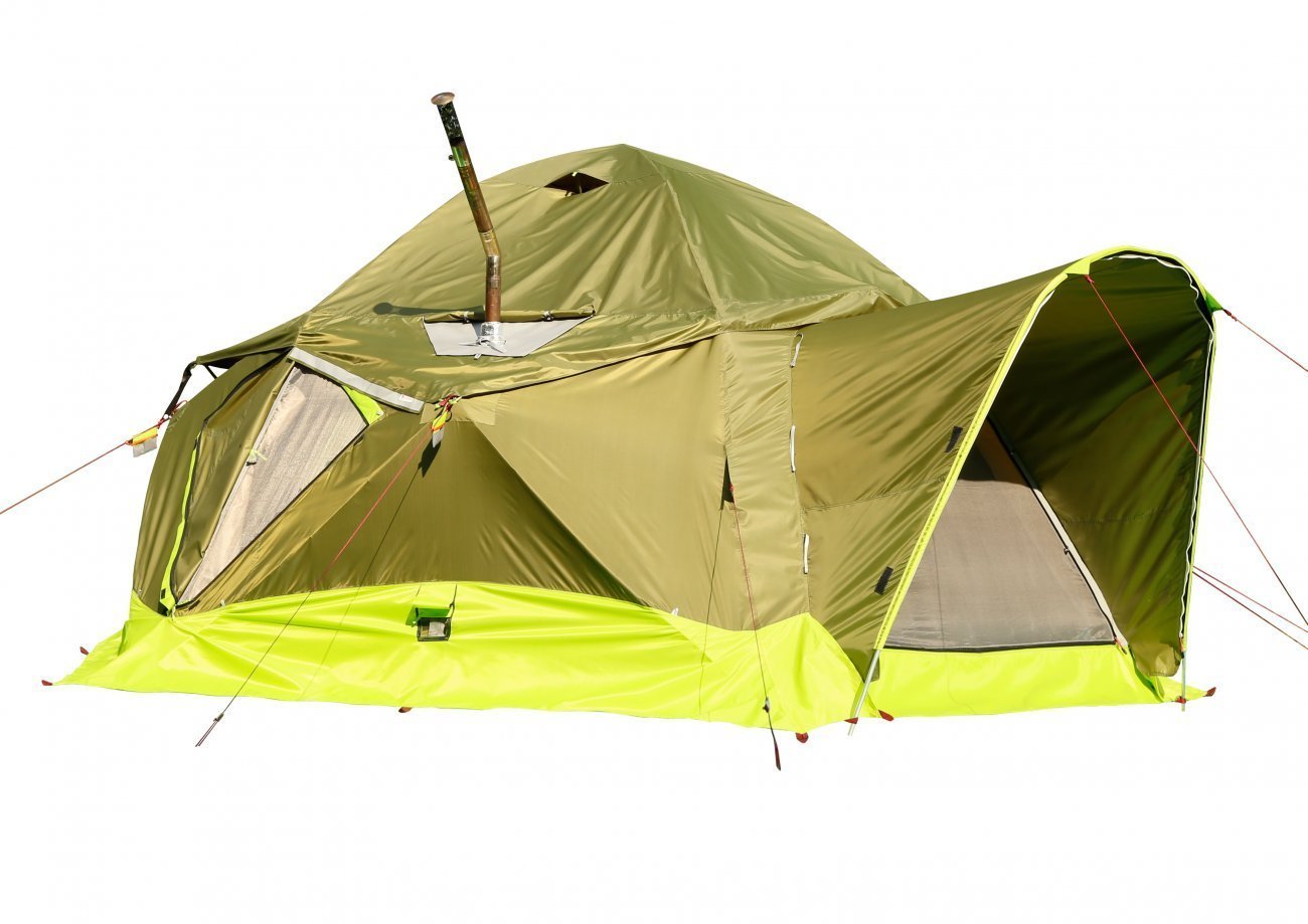 Универсальная палатка ЛОТОС КубоЗонт 6-У Компакт Комплект №2 (влагозащитный колпак; гидродно; утепленный пол)