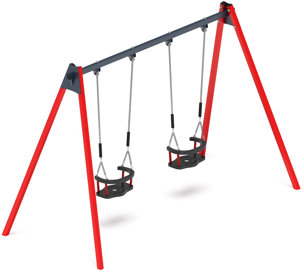 Качели М2 двойные металл ИО 12.М.01.01.03-01 (красный)