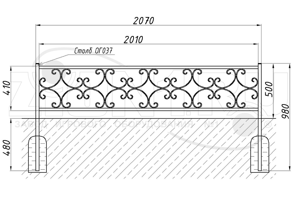Газонное ограждение ZION ОГ-11 (ОГ011)
