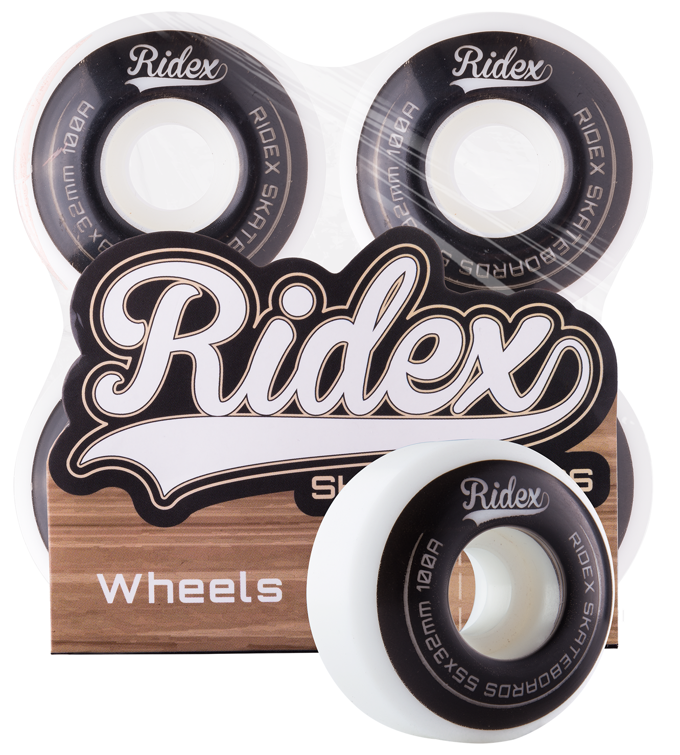 Комплект колес для скейтборда SB, 55*32, белый/черный, 4 шт.