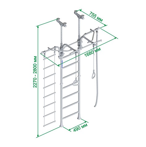 Шведская стенка R6 Romana (01.20.7.06.490.07.00-14) зелёное яблоко