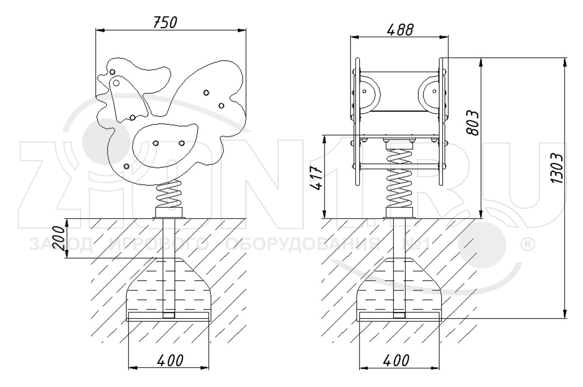 Качалка на пружине ZION Петушок (КЧ043)