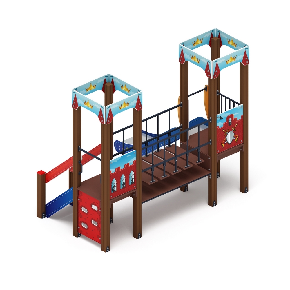 КОРОЛЕВСТВО (красное) детский игровой комплекс ДИК 1.15.07-03 (H=900)