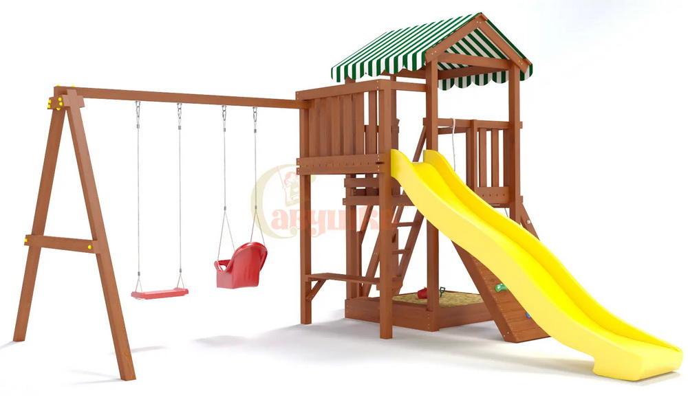 Детская площадка Савушка Мастер 2 Plus (Махагон) (горка 3 метра)