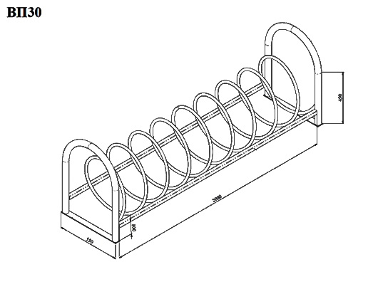 Велопарковка Пружина на раме VP30