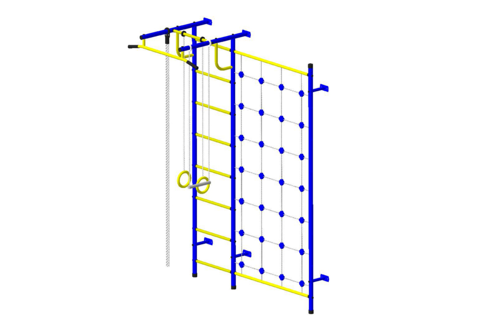 Детская шведская стенка Пионер С3СМ бело/серый