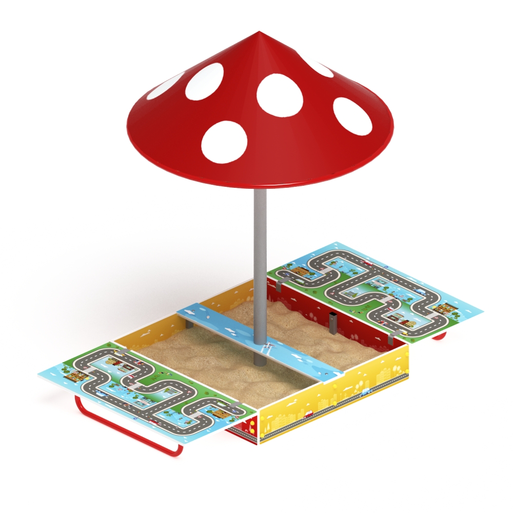 Песочница ИГРА с крышкой и грибком ИО 5.01.10-02