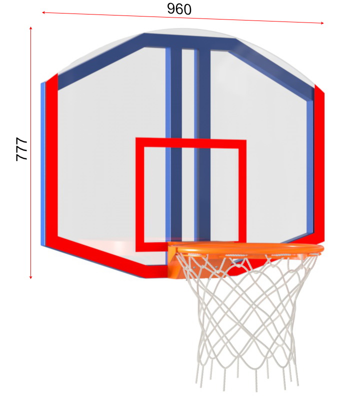 Стритбольный щит из оргстекла с кольцом (на выбор)