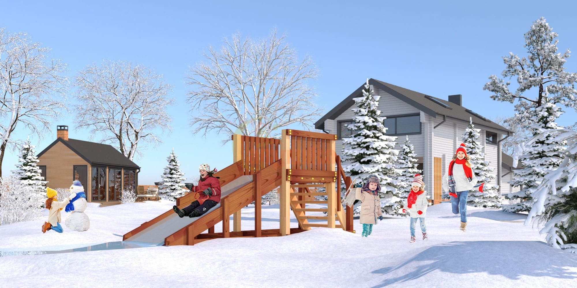 Зимняя горка ЗИМА 1 Савушка (скат 2,3 м)