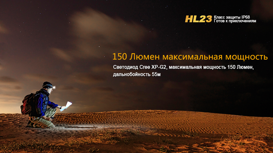 Налобный фонарь Fenix HL23 Cree XP-G2 R5, серый