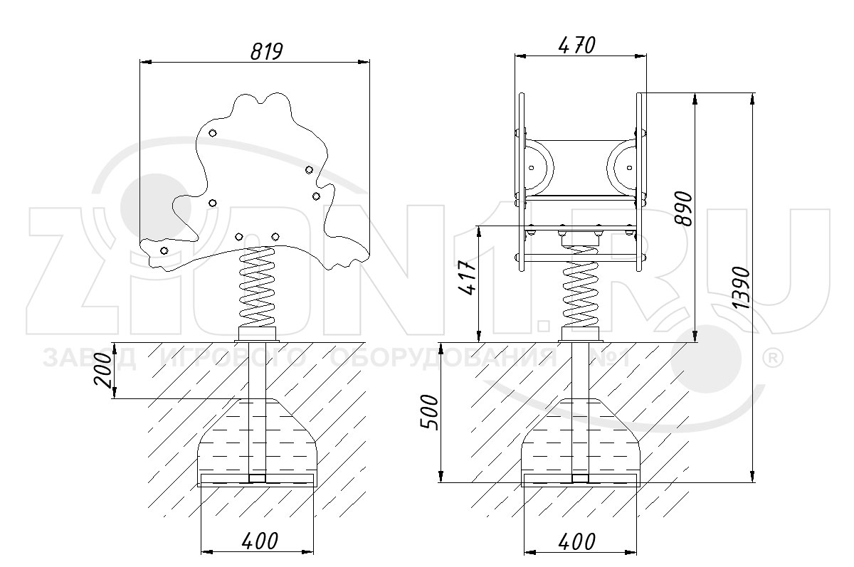 Качалка на пружине ZION Лягушонок У1 (КЧ065)