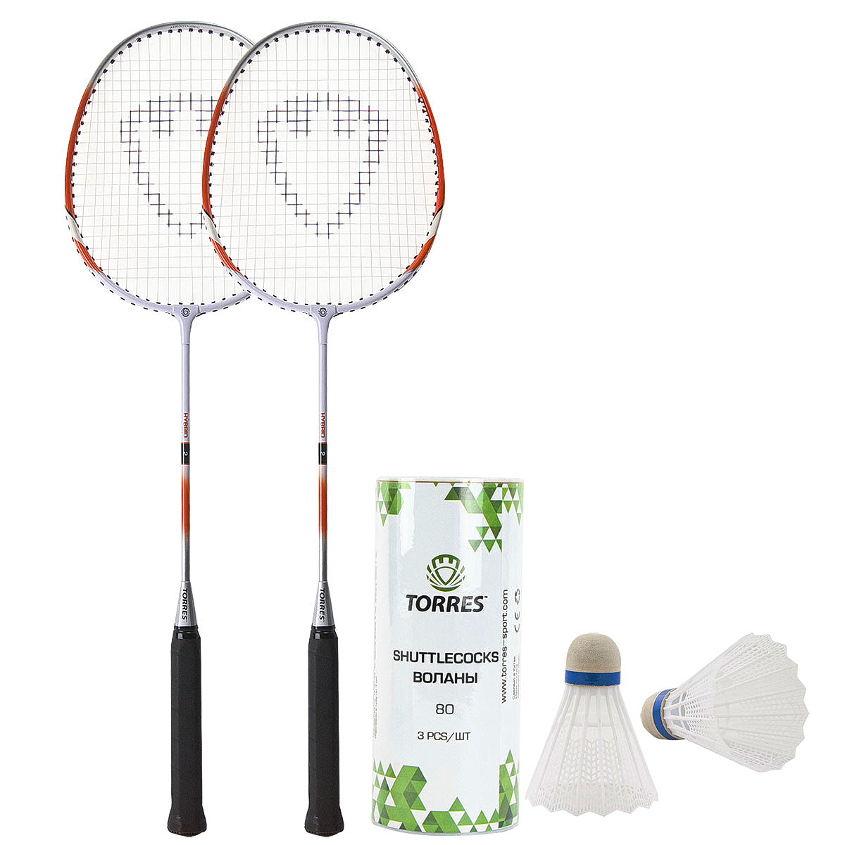 Набор для бадминтона TORRES Hybrid, 2 ракетки, 3 волана в чехле (02.200.14)