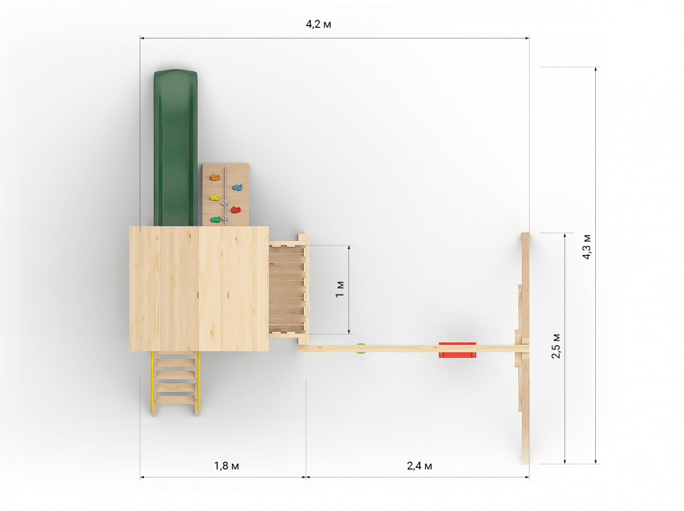 Детская игровая площадка Антошка (окрашенная)
