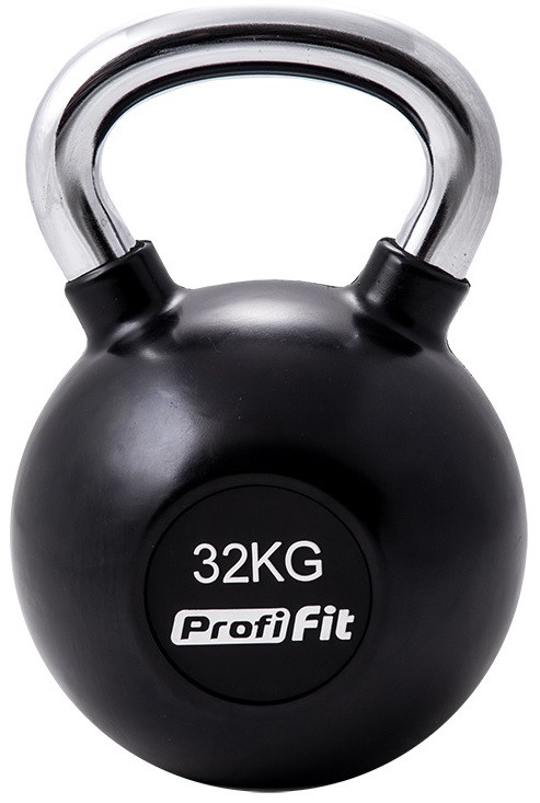 Гиря обрезиненная с хромированной ручкой 32 кг PROFI-FIT