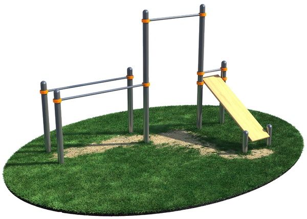 Турник, брусья, скамья для пресса (модерн.) СВС-42-М