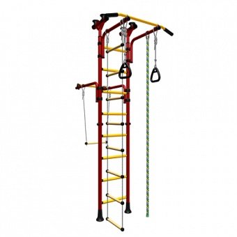 Детский спортивный комплекс ДСКМ "Олимпиец-1" (ДСКМ-2-8.06.Т1.490.01-22) обливные красно/жёлтый