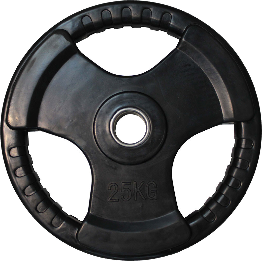 Диск для штанги черный обрезиненный D-51, 25 кг
