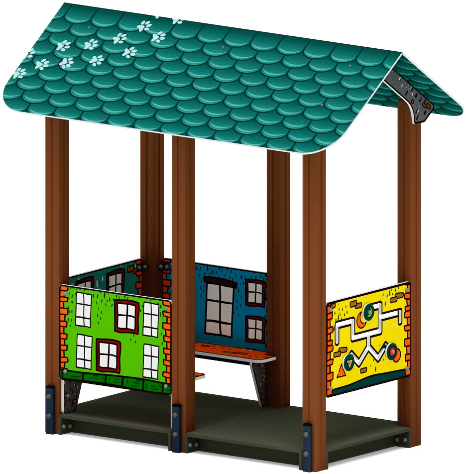 ДОМИК СРЕДНИЙ 2 (Город) для детской площадки МФ 10.01.06-01