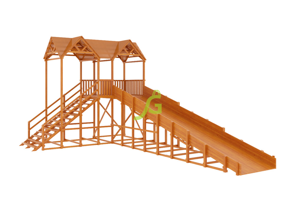 Зимняя деревянная горка Snow Fox Макси, скат 10 м