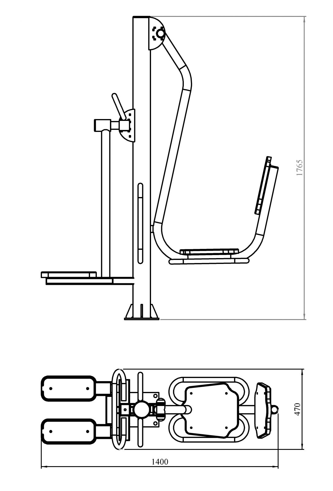 Тренажер для улицы Хипс и жим ногами Air Gym YT72