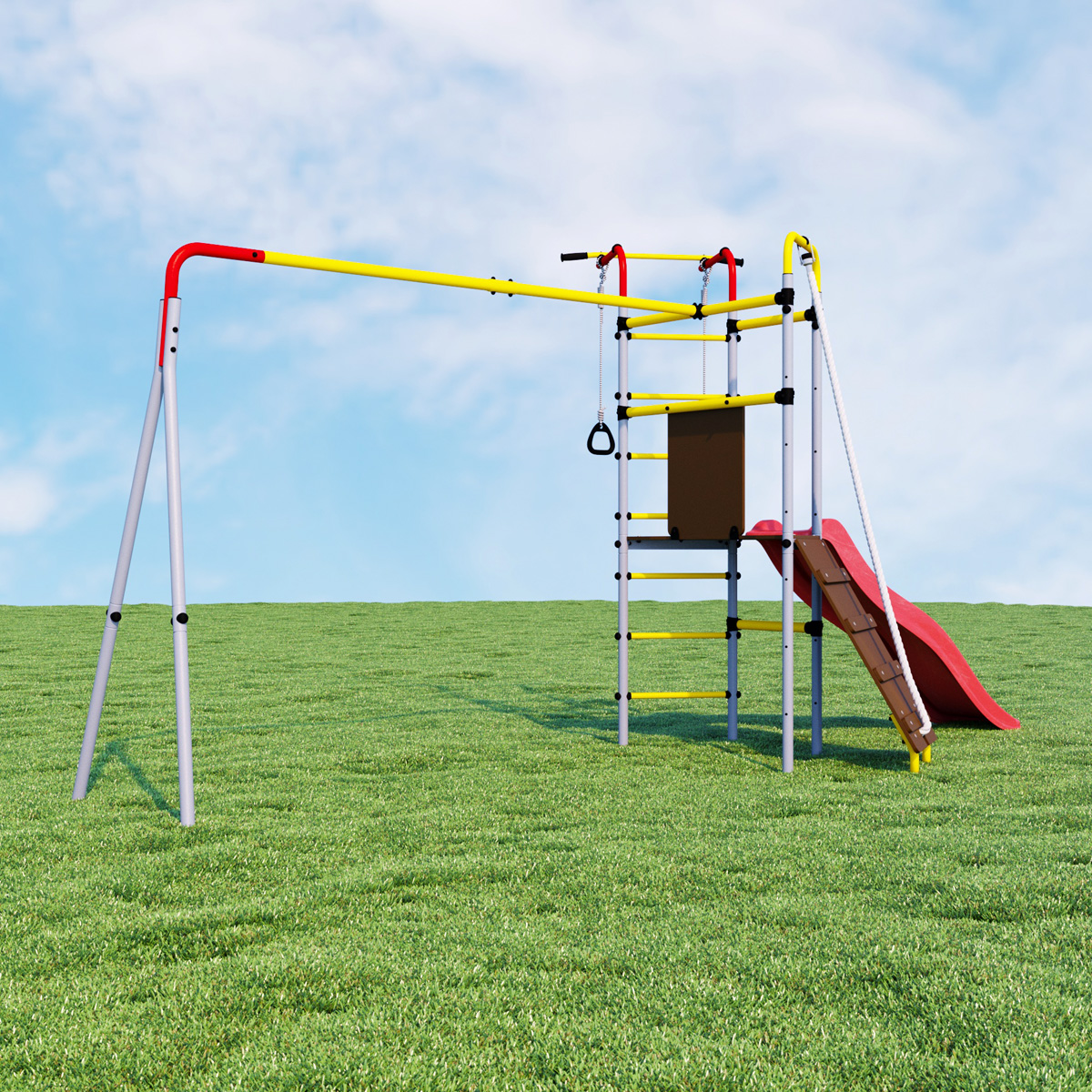 Спортивно-игровой комплекс ROMANA Островок Плюс R.103.09.04 (+ Качели пластиковые 1.Д-26.01 + Качели детские ДСК-ВО 91.07.11)