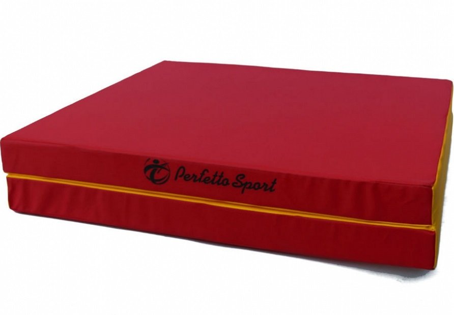 Мат № 8 (100 х 200 х 10) складной 1 сложение PERFETTO SPORT красно/жёлтый