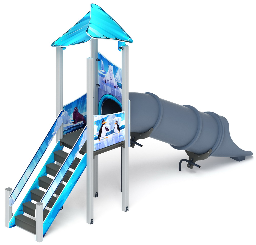 ВОЛШЕБНЫЙ ГОРОД (Снежная королева) горка тоннельная (H=1500) ИО 44.19.01-02