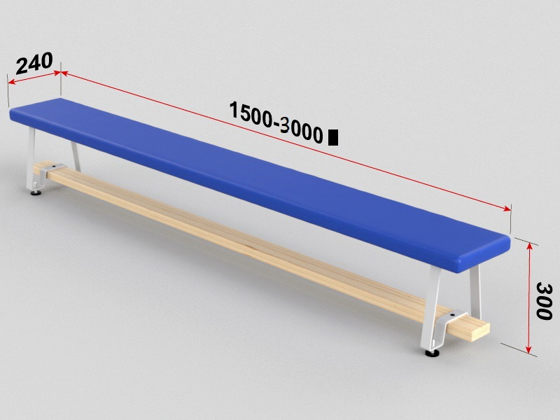 Скамья гимнастическая мягкая с металлическими ножками (04.301.1)