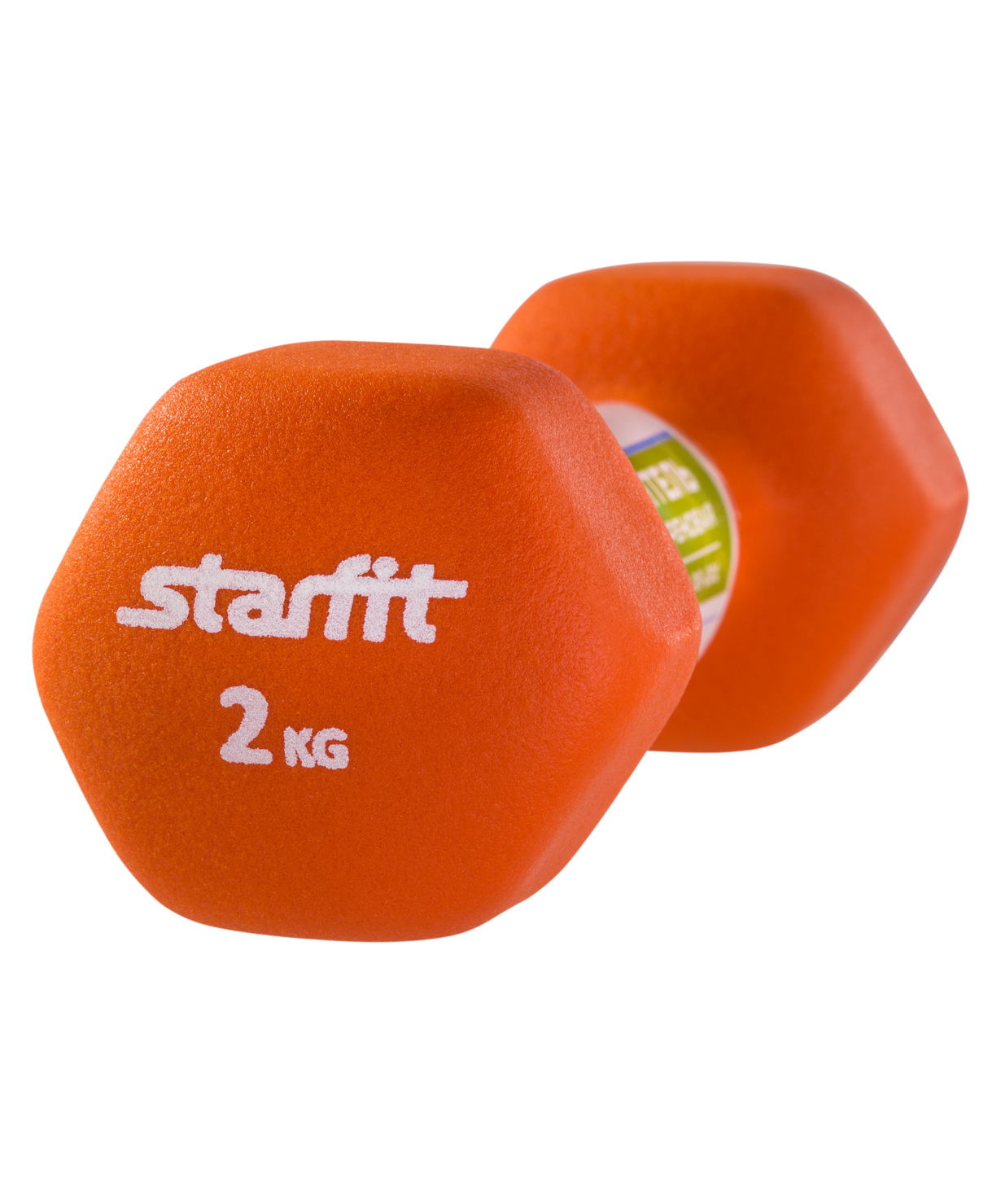 Гантель неопреновая STARFIT DB-201 2 кг, оранжевый (1 шт.) 1/10
