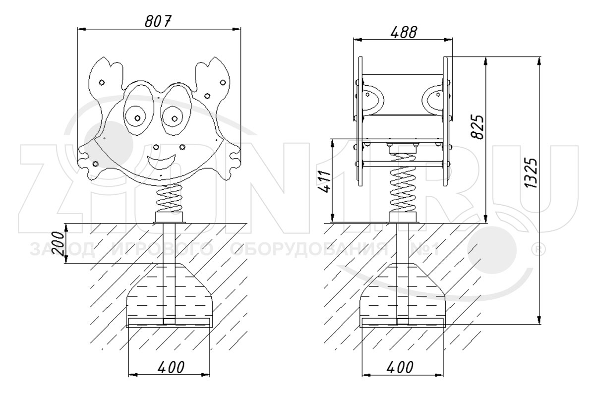 Качалка на пружине ZION Крабик (КЧ019)