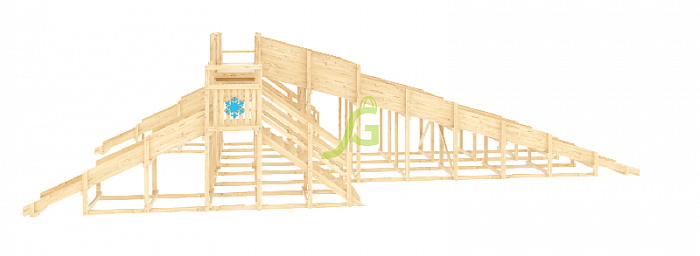 Зимняя горка IgraGrad Snow Fox, 4 ската, без окраски