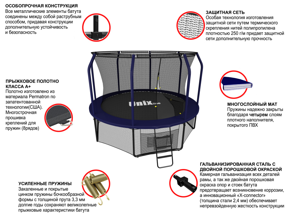 Батут UNIX line 10 ft SUPREME (blue)