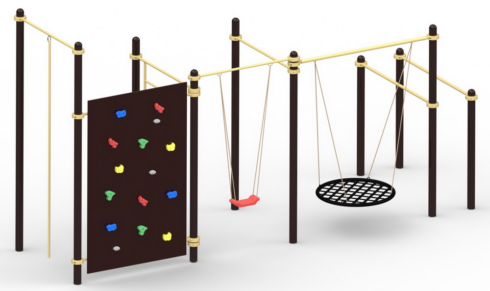 Спортивный комплекс YSK102 с двумя качелями