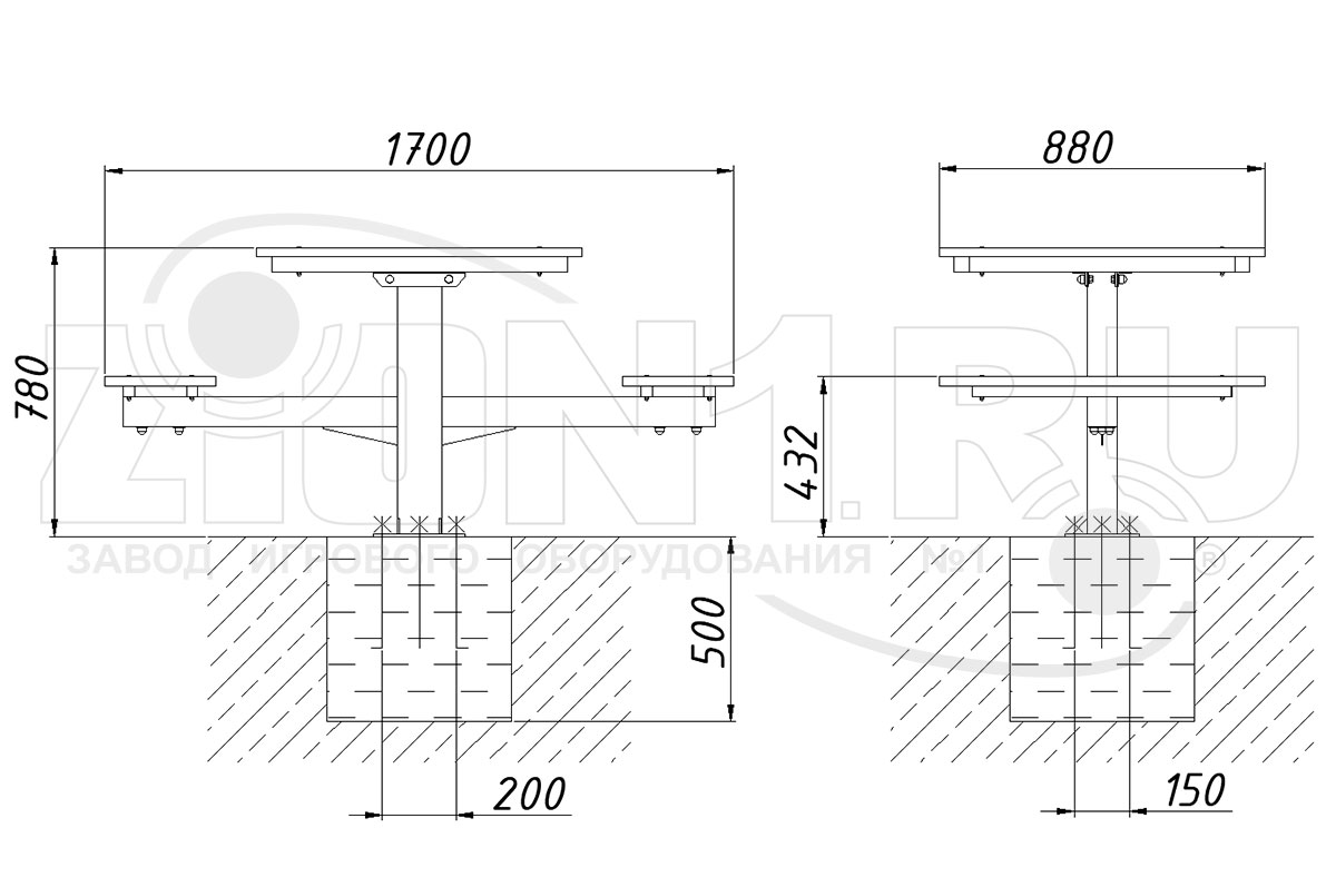 Стол шахматный ZION М1 СП230