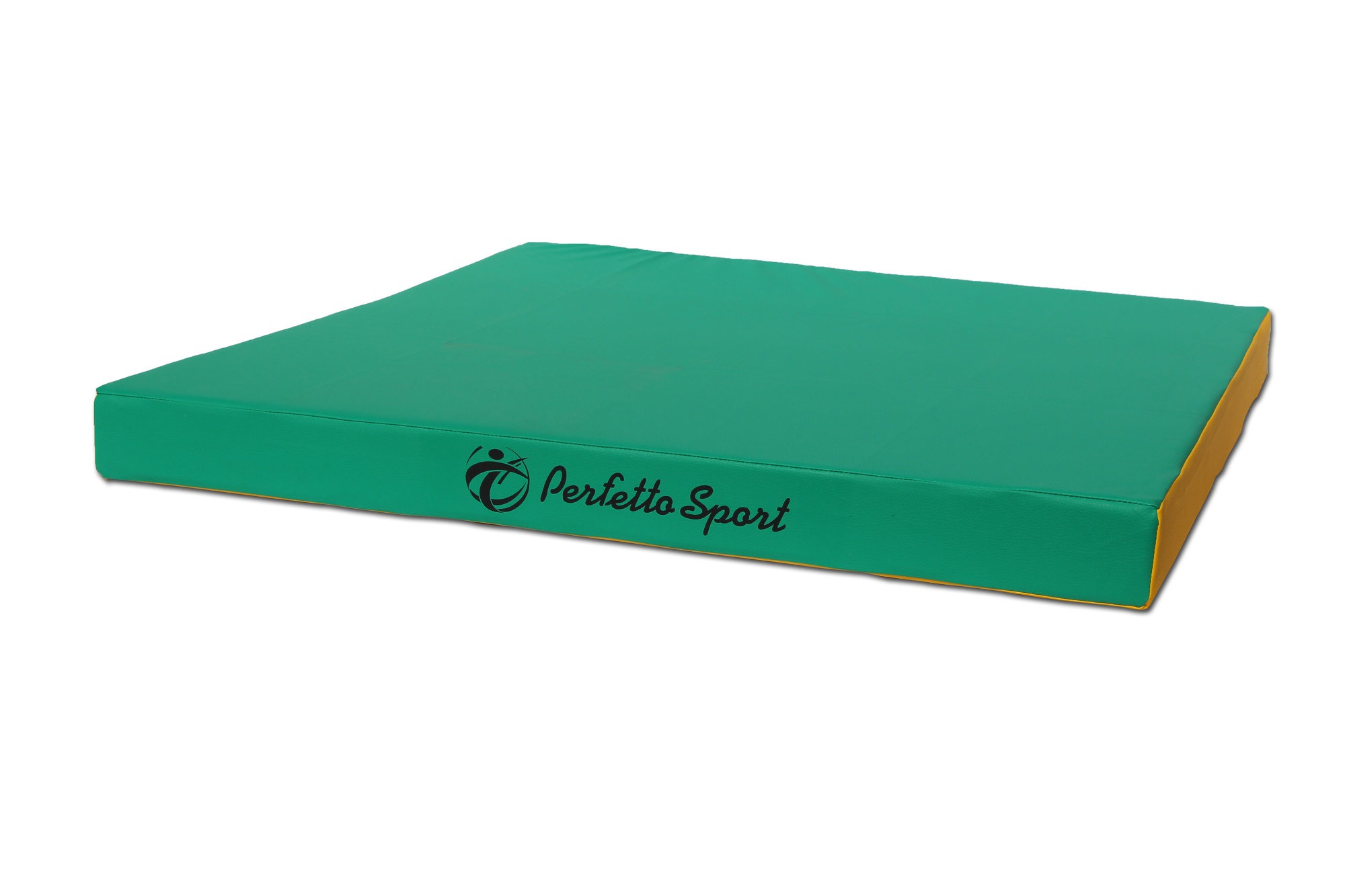 Мат № 2 (100 х 100 х 10) PERFETTO SPORT зелёно/жёлтый