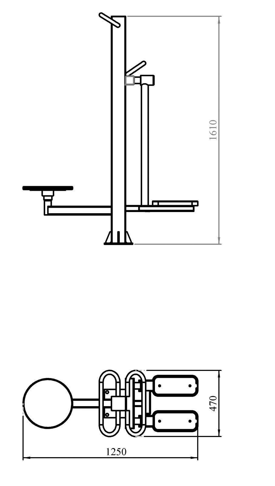 Уличный тренажер Твистер стоя + хипс Air Gym YT63
